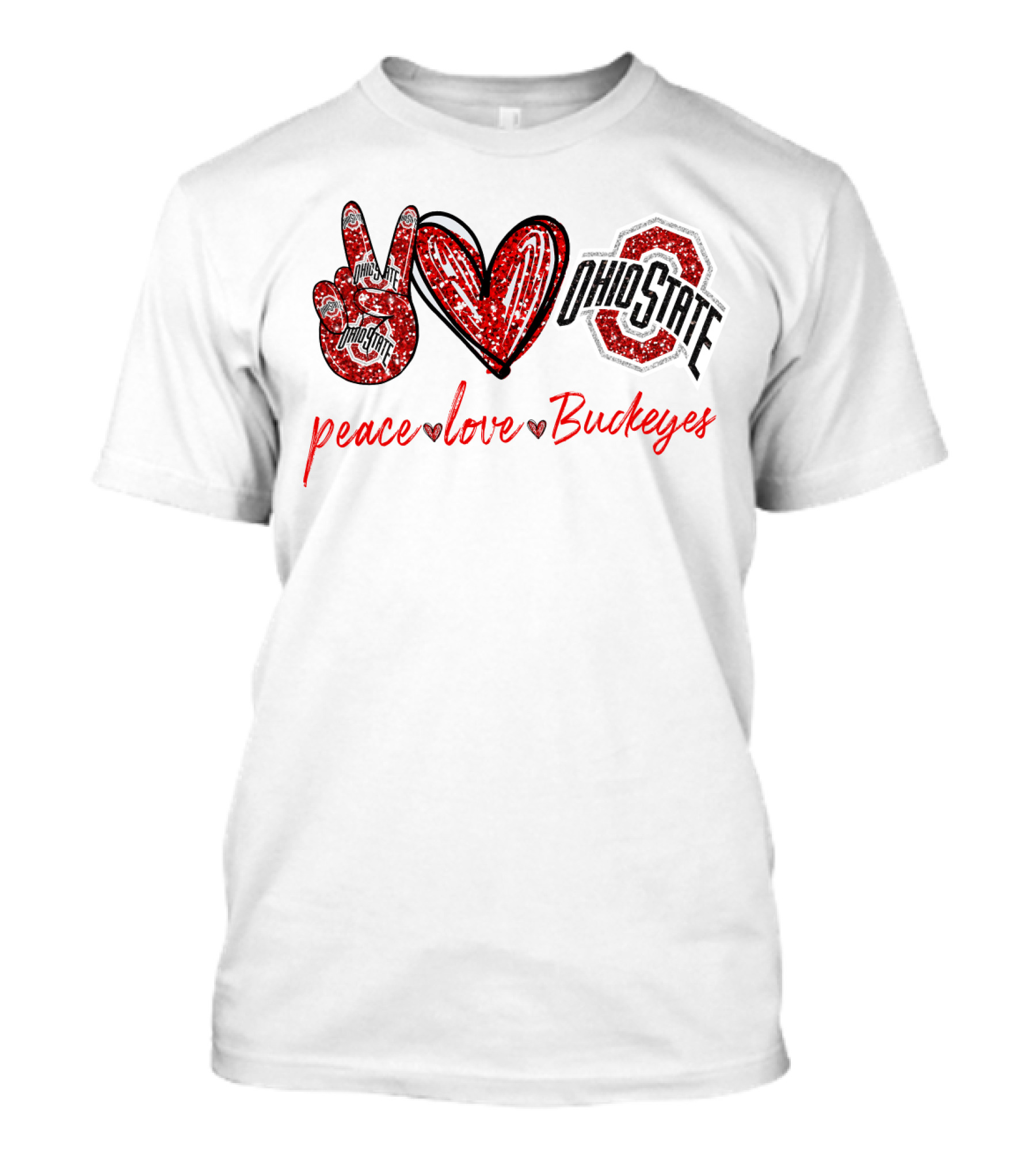 Peace Love Ohio State Buckeyes T-Shirt