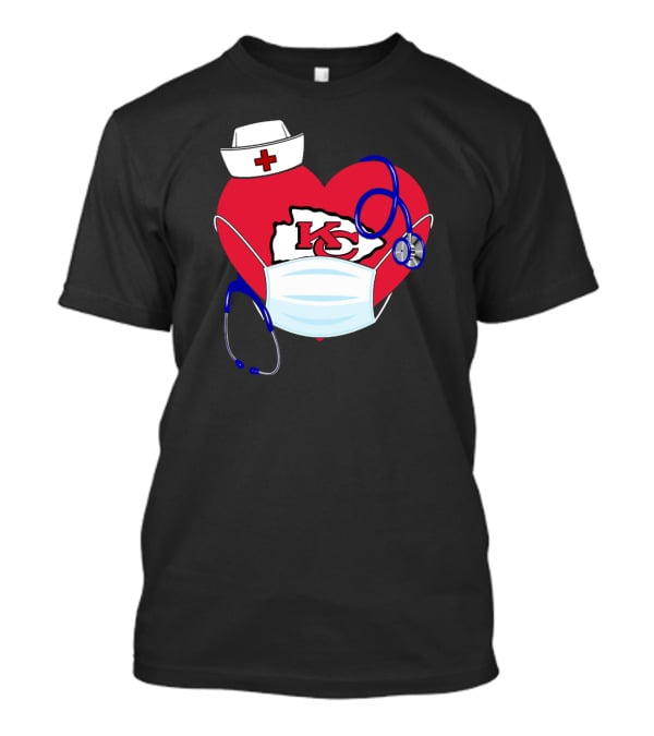 Heart KC Nurse Medical Stethoscope T-Shirt