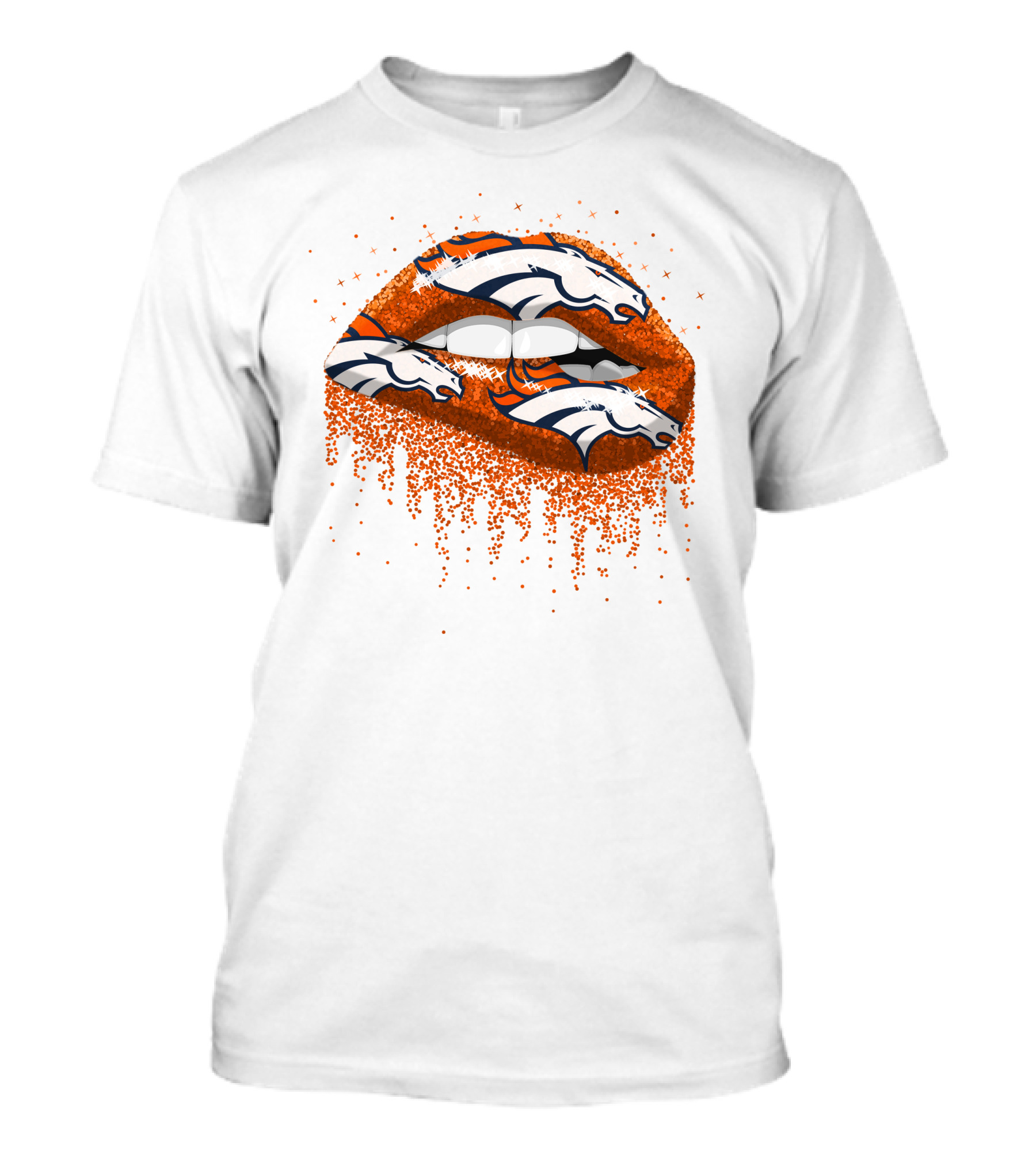 Denver Broncos Glitter Lips T-Shirt