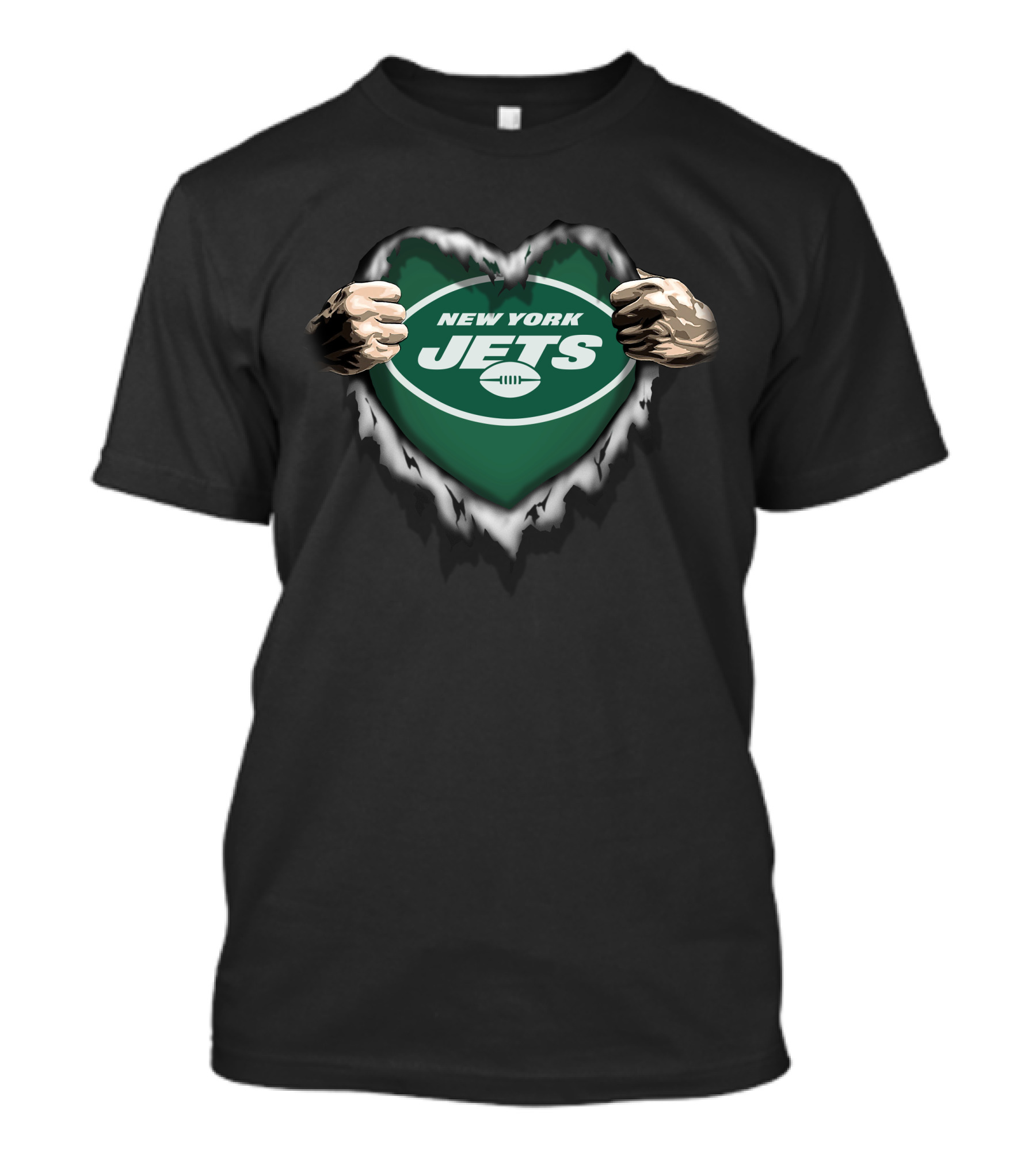 New York Jets Heart Ripped T-Shirt