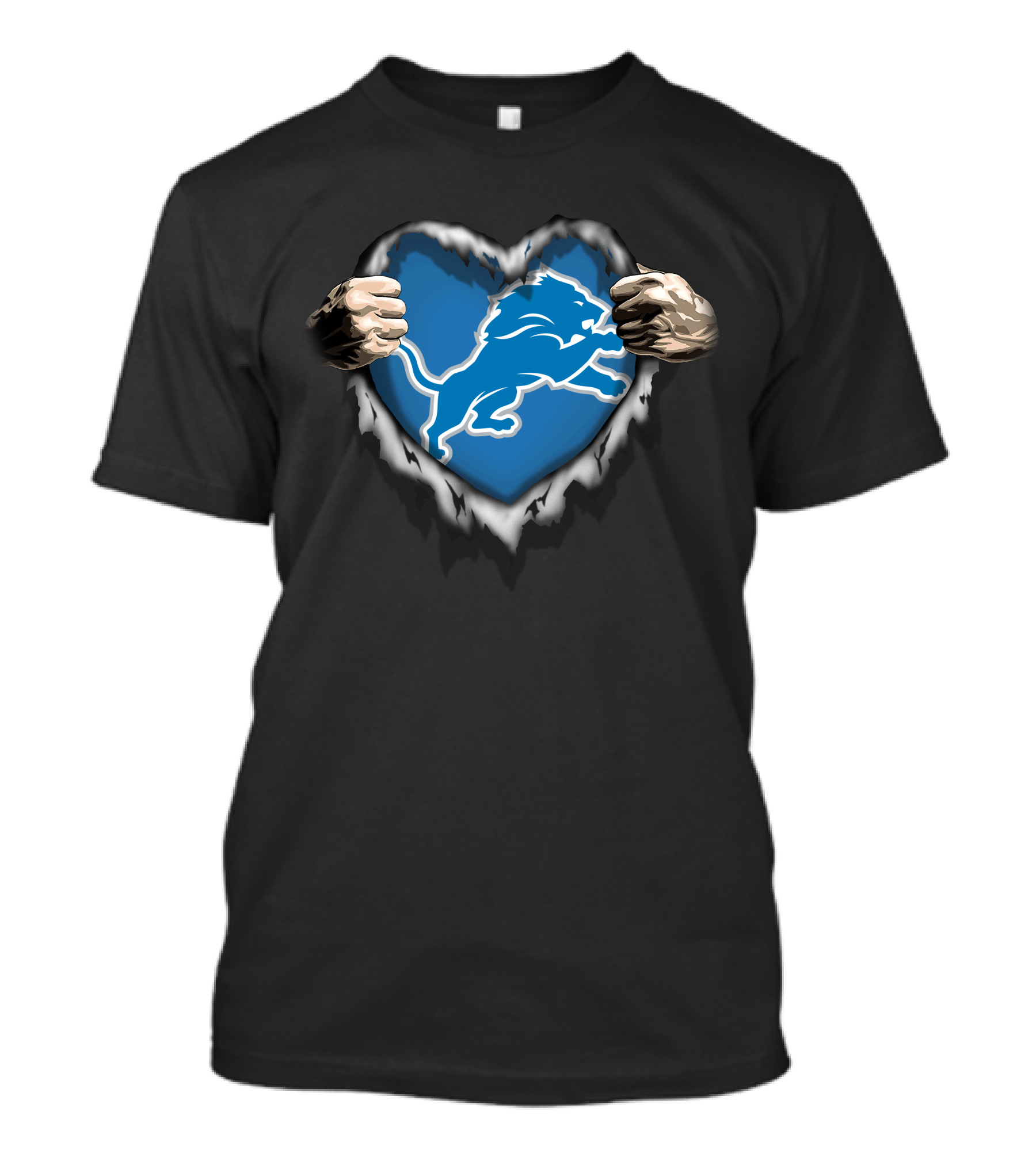 Detroit Lions Heart Ripped Through T-Shirt