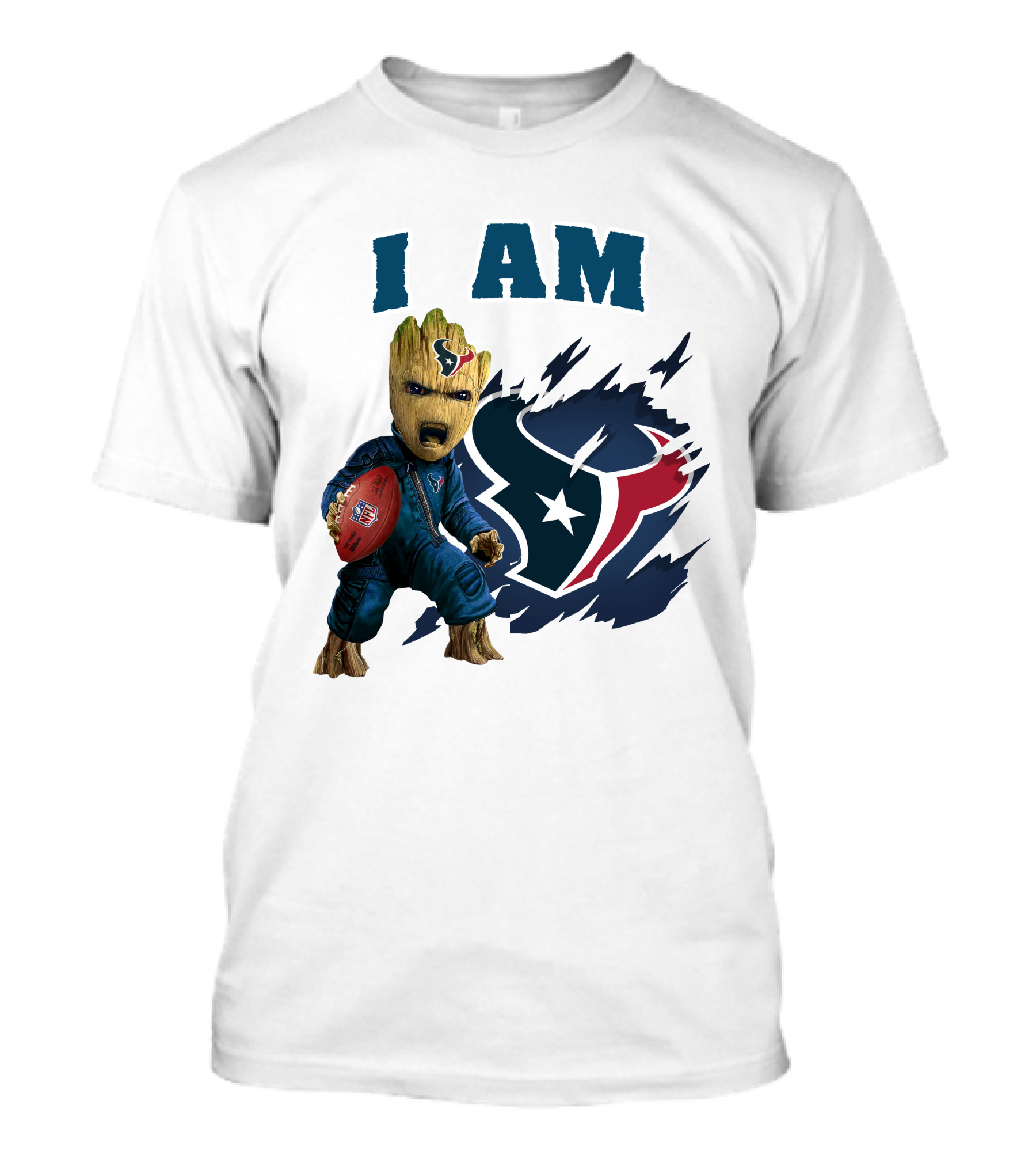 I Am Groot Houston Texans NFL Fan Gear T-Shirt