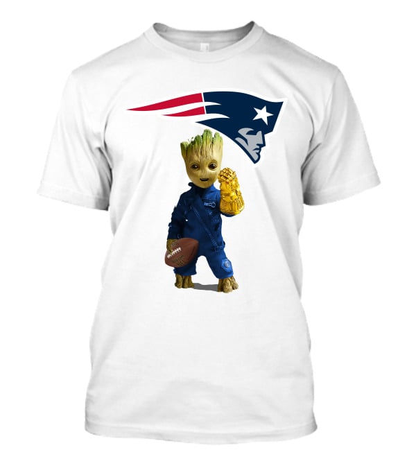 New England Patriots Groot Football Infinity Gauntlet T-Shirt