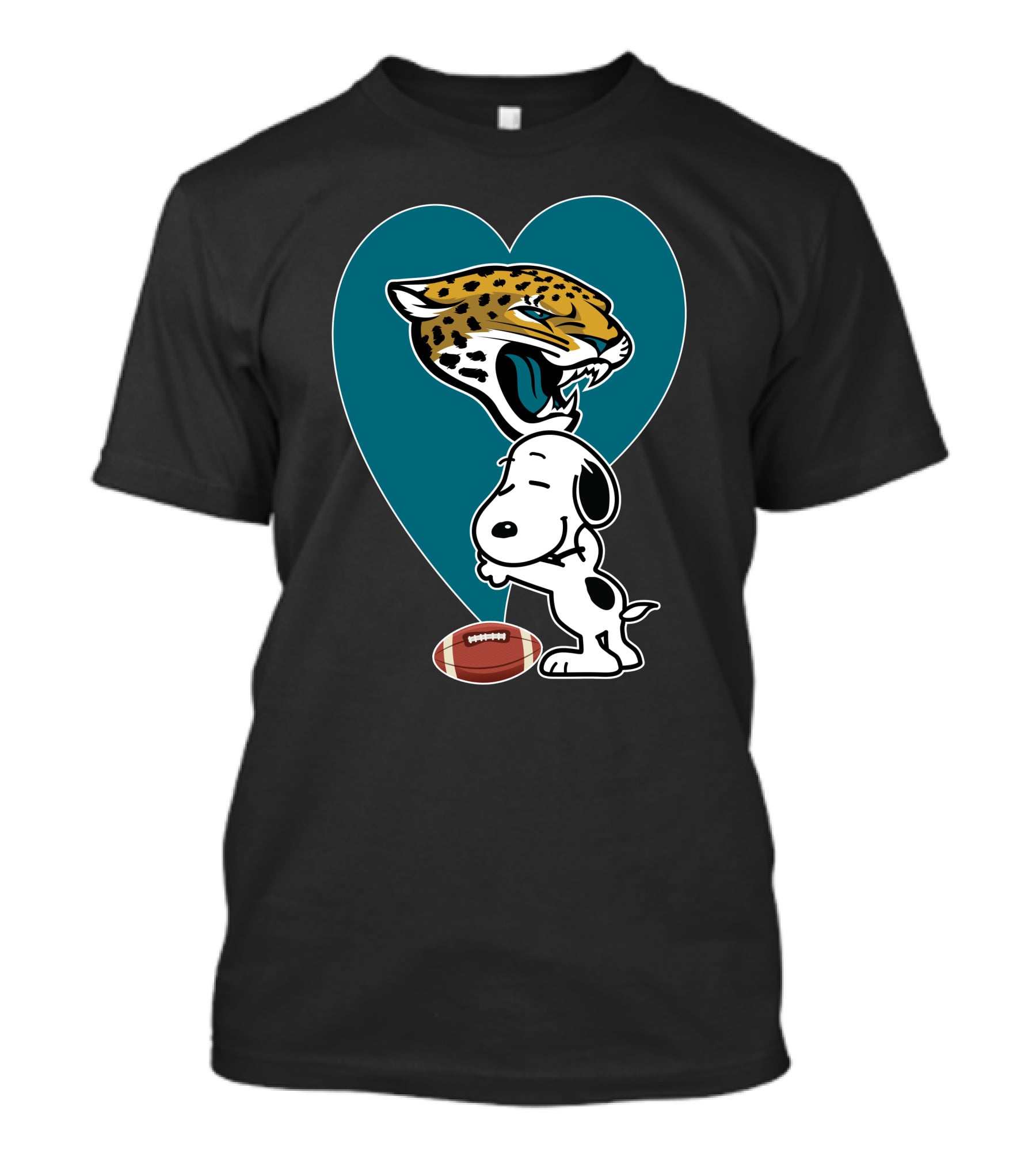 Jacksonville Jaguars Snoopy Heart Football Hug T-Shirt