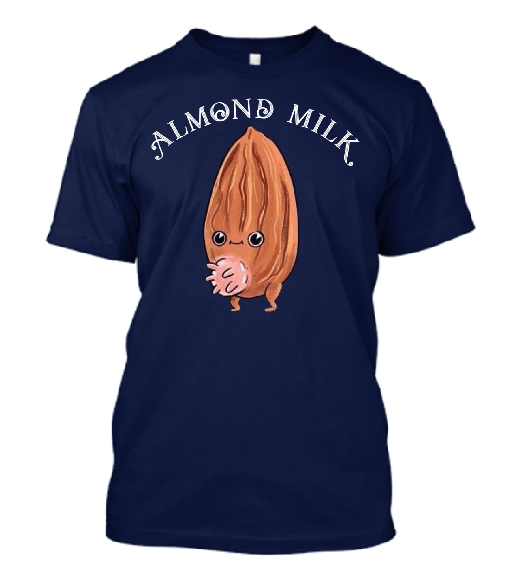 ALMOND MILK Cute Cartoon Character With Large Eyes And Smiling Face T-Shirt