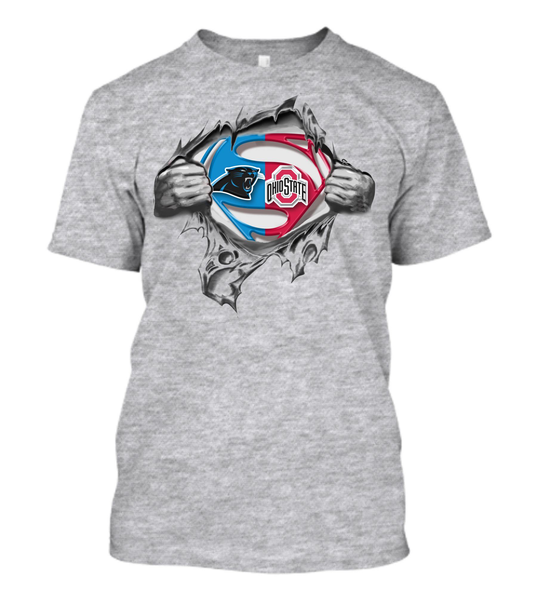 Carolina Panthers Ohio State Buckeyes Emblem Fusion T-Shirt