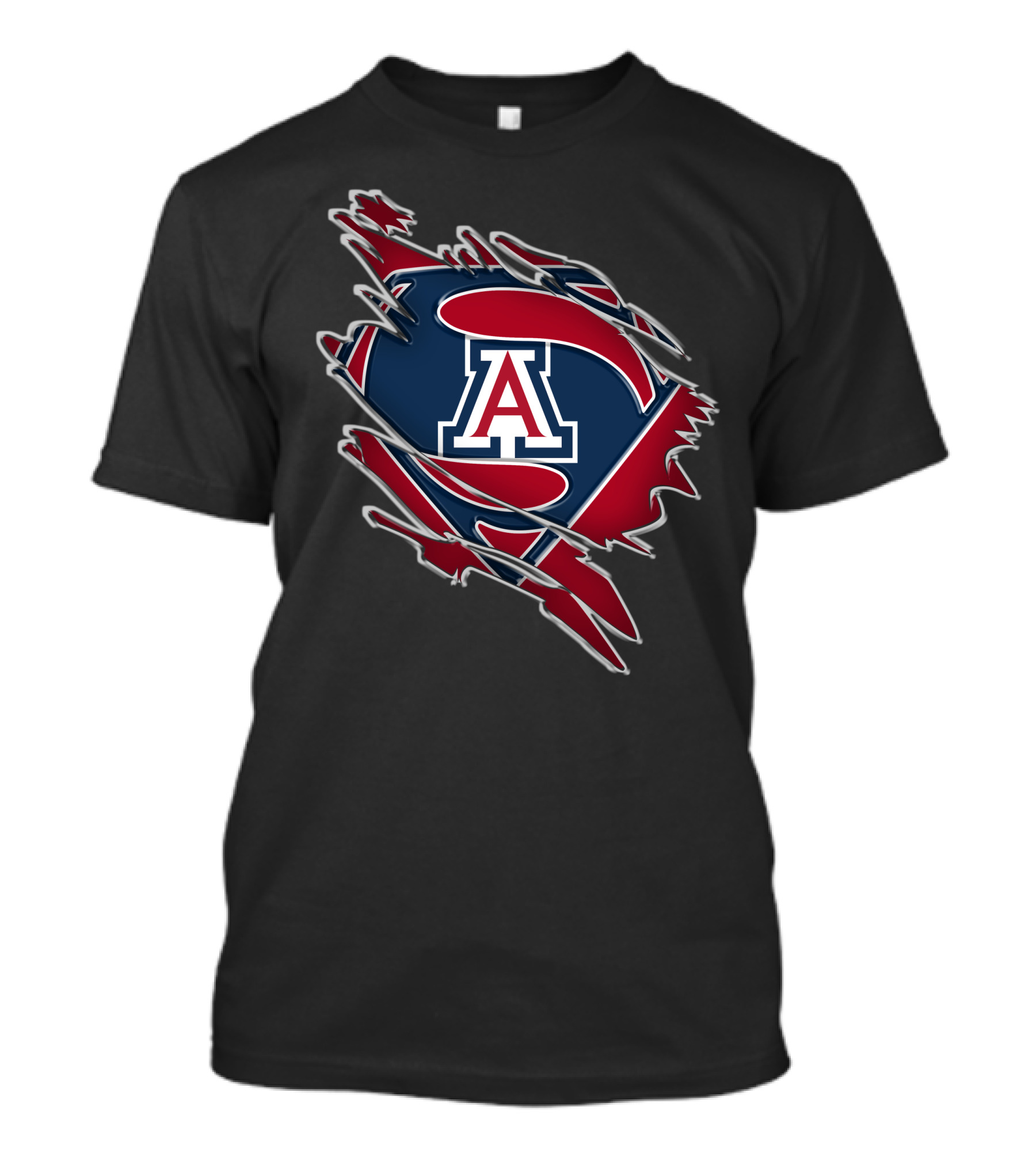 Arizona Wildcats Super Man Logo Emblem T-Shirt
