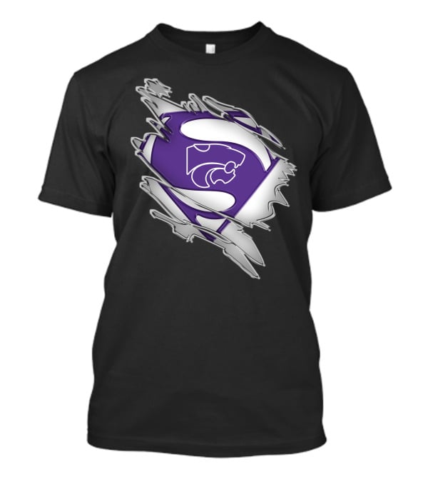 Kansas State Wildcats Superman Logo Scratch Effect T-Shirt