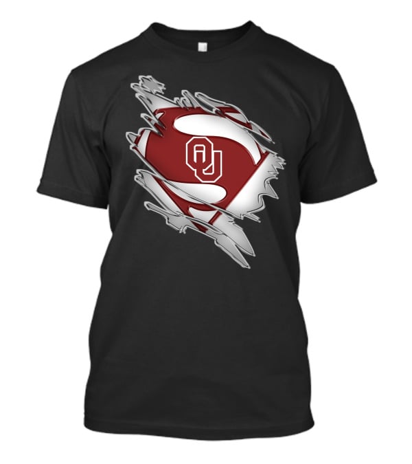 Oklahoma Sooners Superman OU Logo Emblem T-Shirt