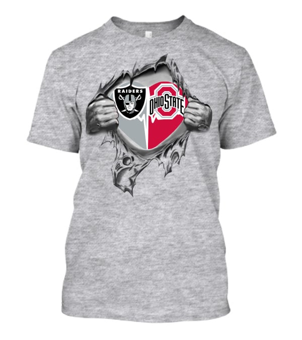 Raiders Ohio State Buckeyes Logo Ripped T-Shirt