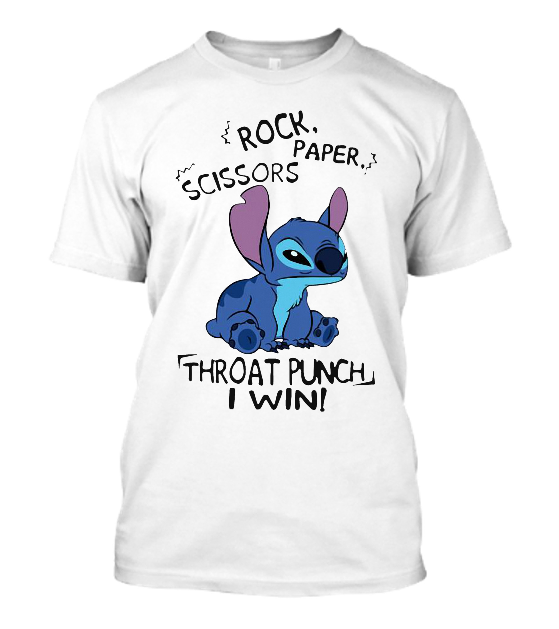 Stitch Rock Paper Scissors Throat Punch I Win T-Shirt