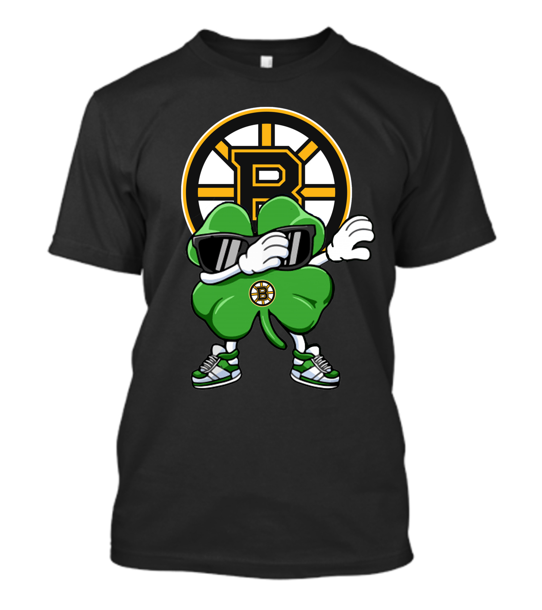 Boston Bruins Clover Dab Hockey Luck T-Shirt