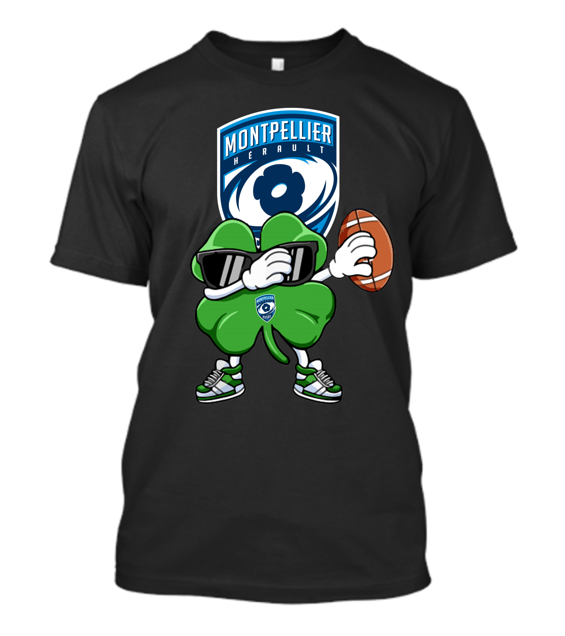 Montpellier Hérault Rugby Cool Clover Football Character T-Shirt