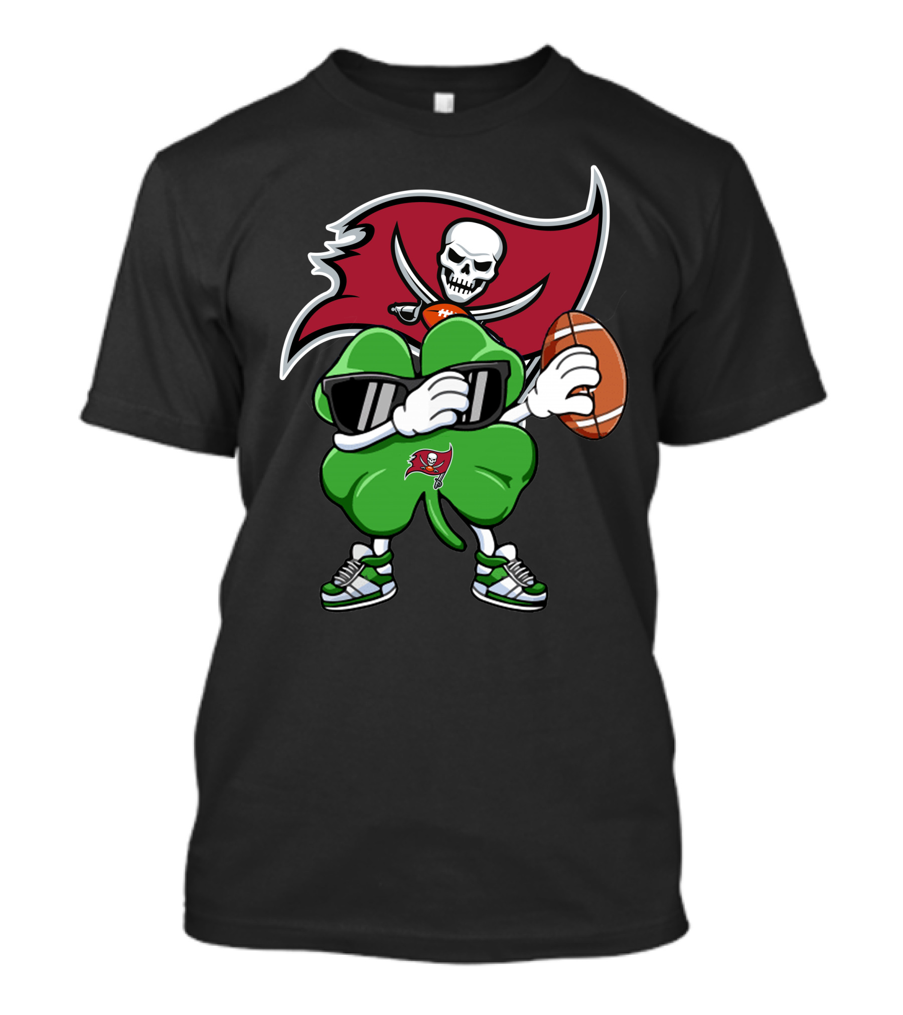 Tampa Bay Buccaneers Lucky Clover Football T-Shirt