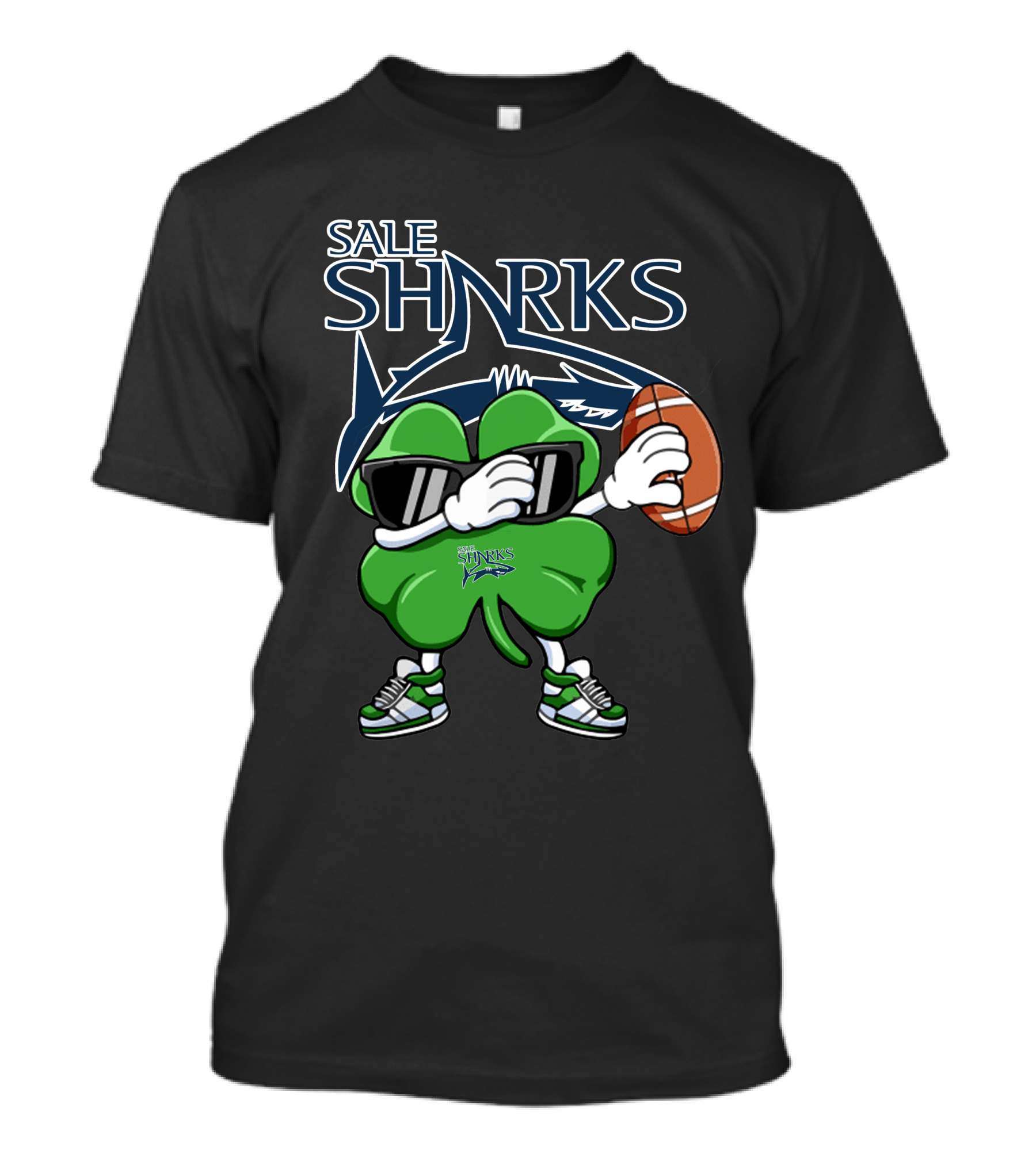 SALE SHARKS SHAMROCK FOOTBALL T-Shirt