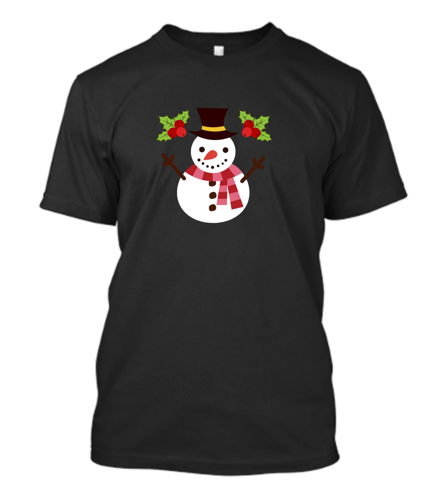 Nikita Dragun Snowman Christmas Holiday Scarf Top Hat Holly Berries T-Shirt