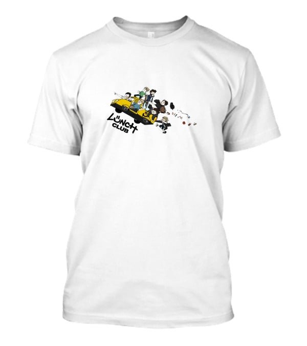 Lunch Club Cartoon Characters On Taxi With Ted Nivison T-Shirt