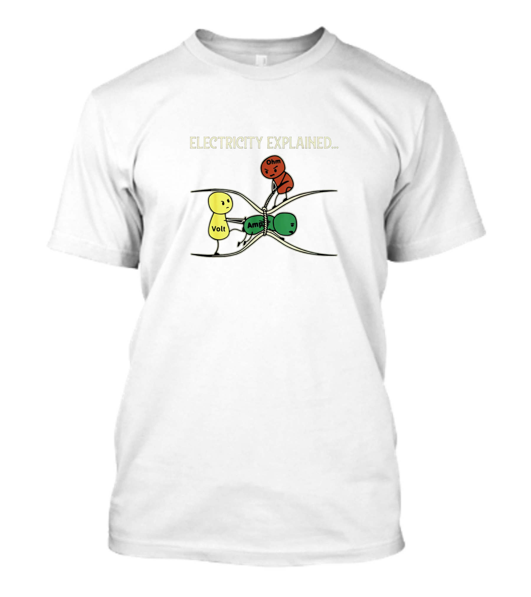 Voltage Current Resistance Funny Electricity Explained T-Shirt
