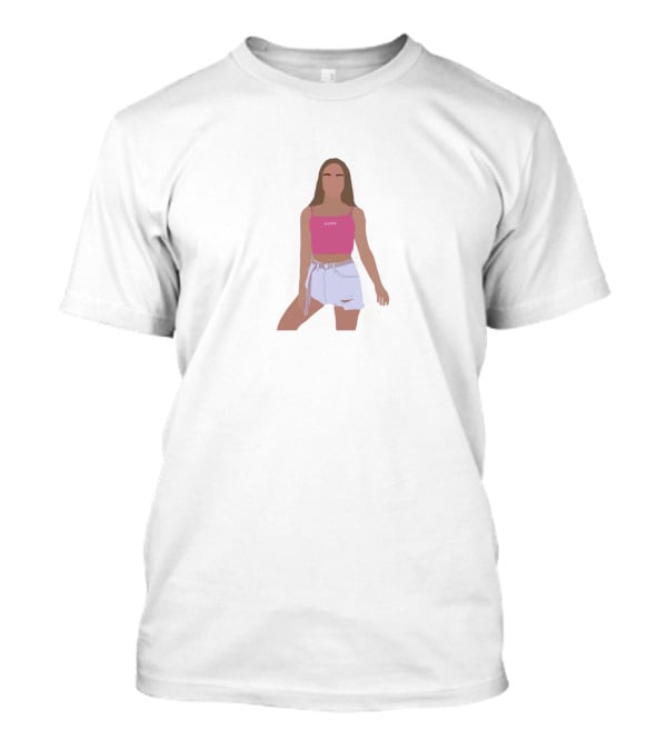 Sadie Aldis Pink Top White Shorts T-Shirt