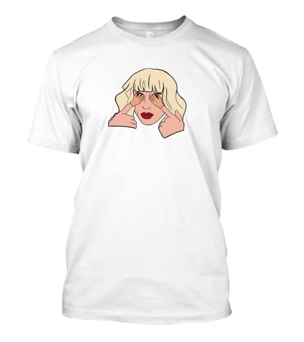 Drag Queen Blonde Hair Hands Covering Eyes T-Shirt