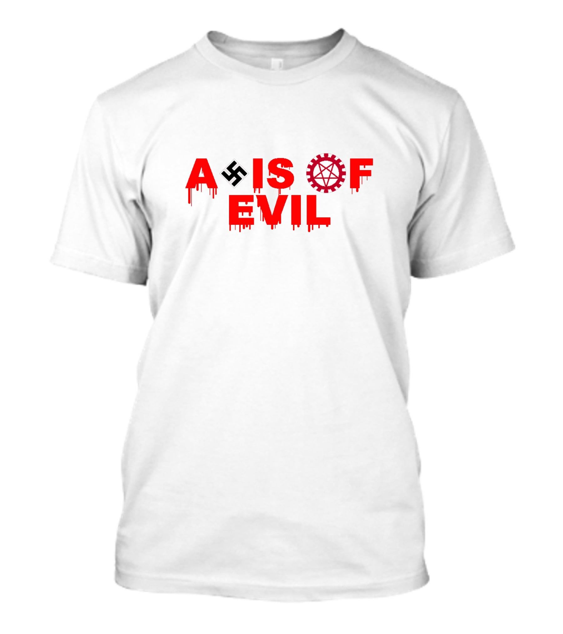 Axis Of Evil Swastika Gear Symbol Dripping T-Shirt