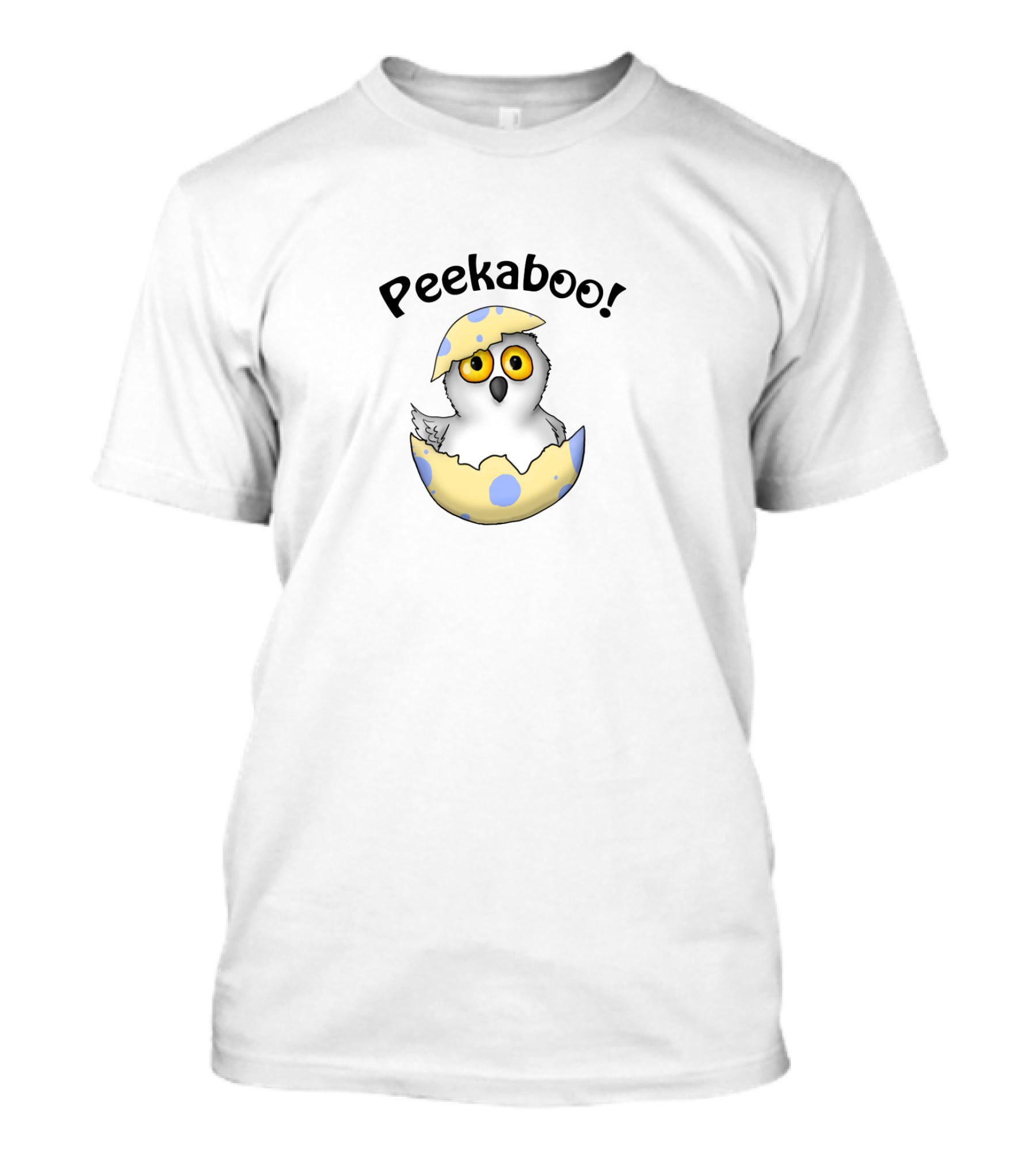 Peekaboo Baby Owl In Cracked Egg With Wide Eyes T-Shirt
