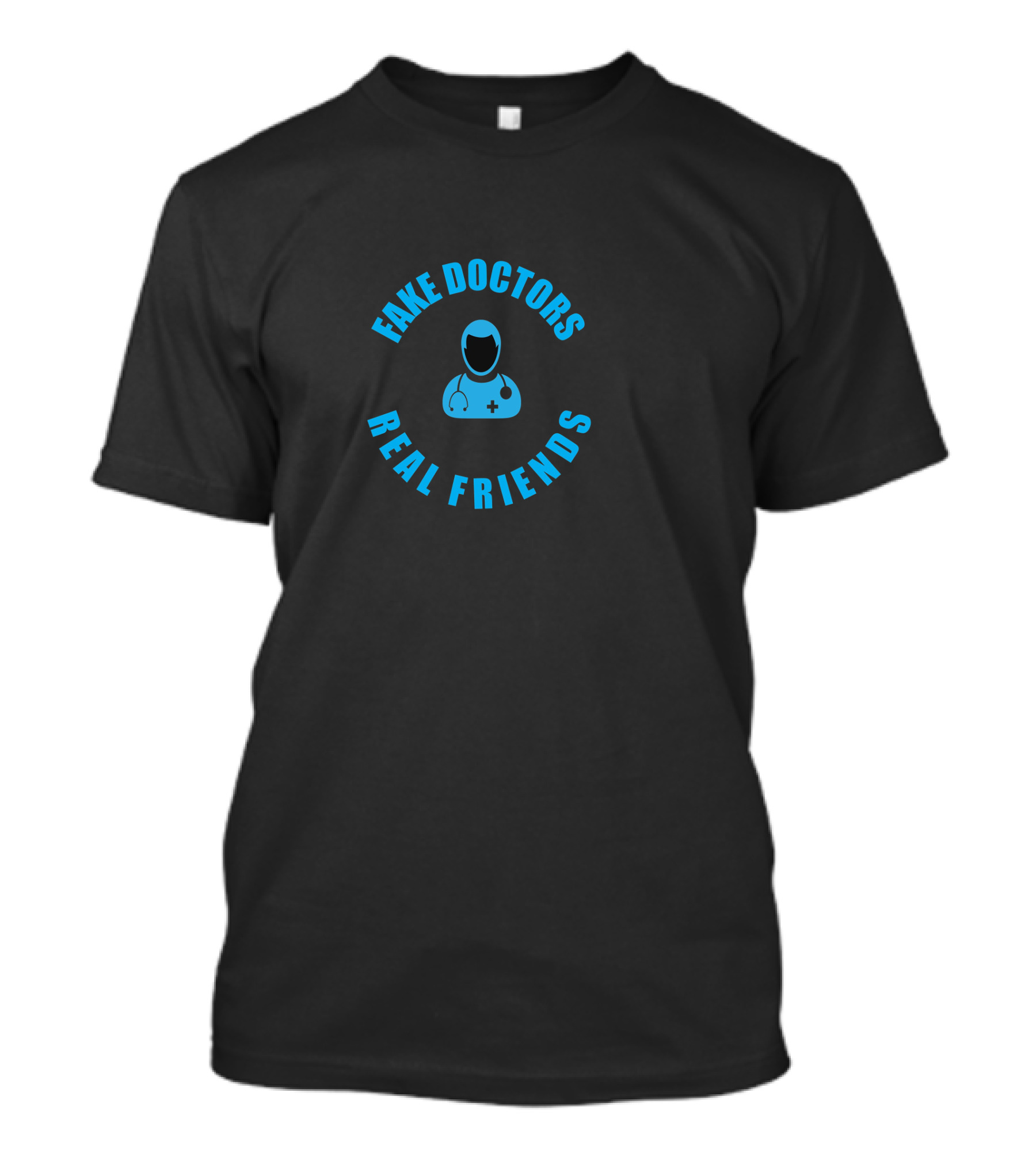 Fake Doctors Real Friends Podcast Logo Blue T-Shirt