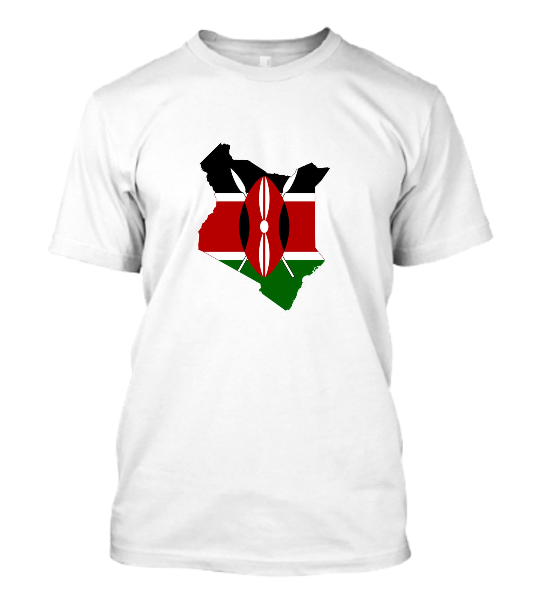 Kenya Flag Map Emblem Badge T-Shirt