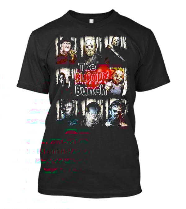 The Bloody Bunch Freddy Jason Michael Ghostface Chucky Pinhead Pennywise Leatherface T-Shirt