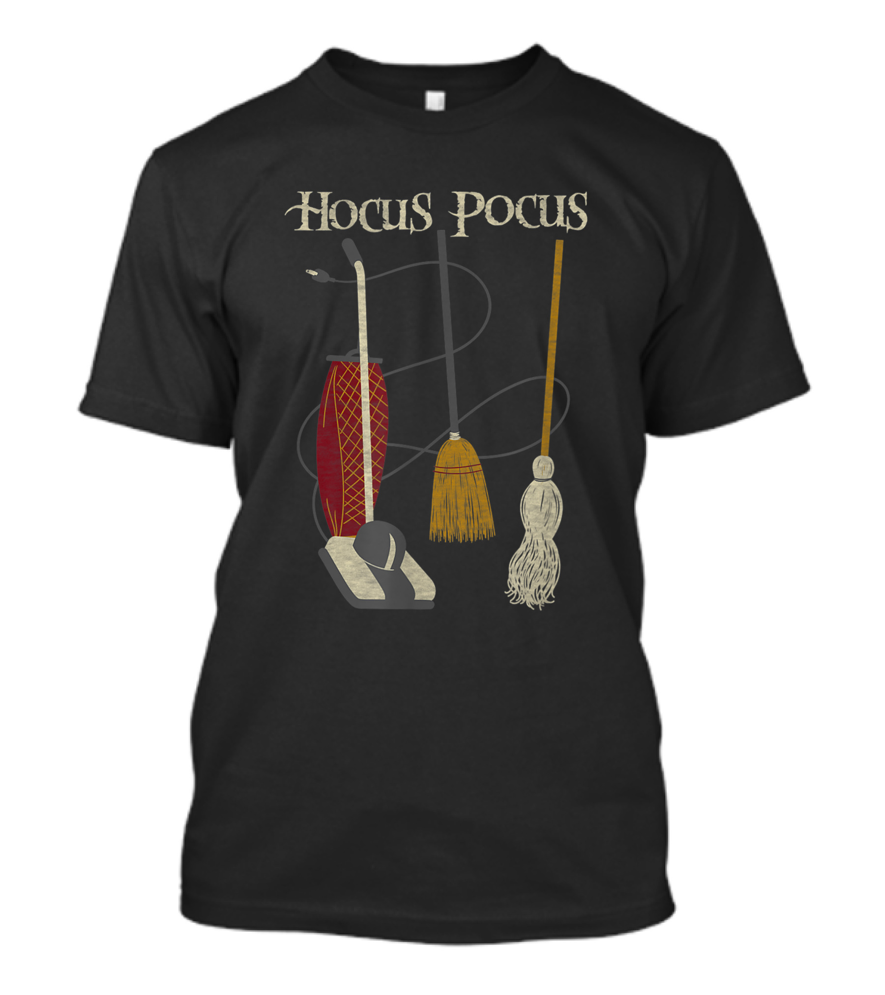 Hocus Pocus Witch Rides Vacuum Broom Mop T-Shirt