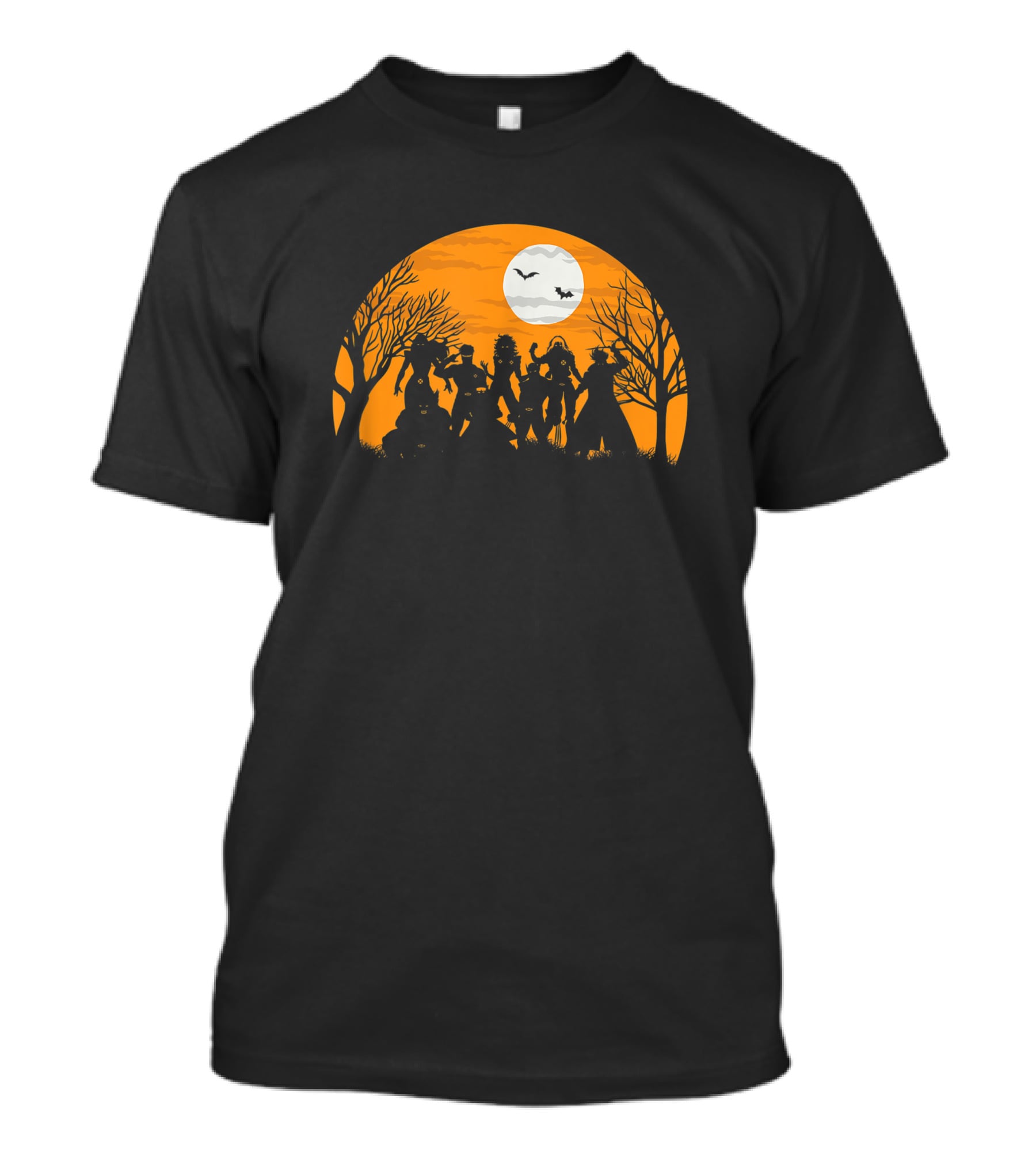Marvel X Halloween Silhouettes Full Moon Bats T-Shirt