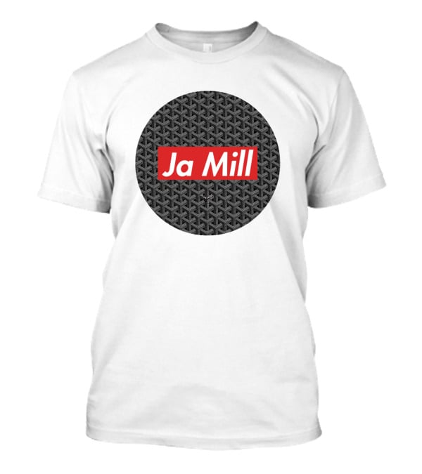 Ja Mill Red Typography On Black Patterned Circle T-Shirt