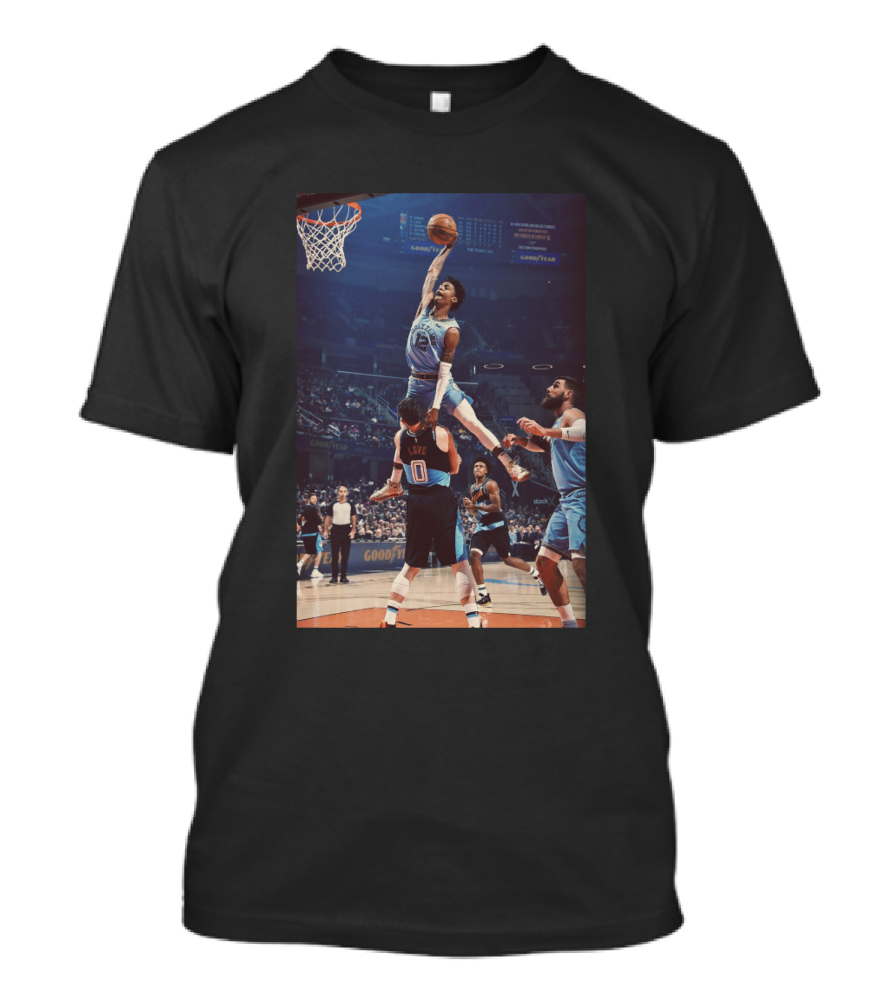 Ja Morant Dunk Over Love Basketball Action Scene T-Shirt