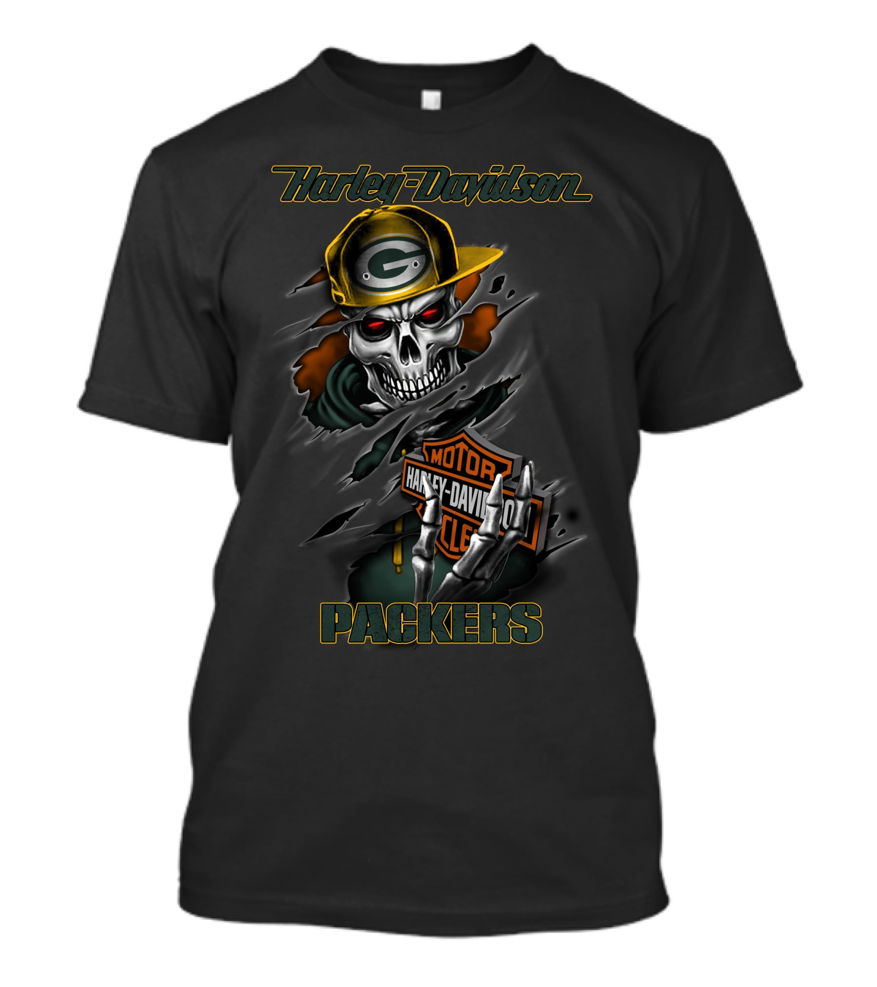 Harley Davidson Green Bay Packers Skull 2020Gbp T-Shirt