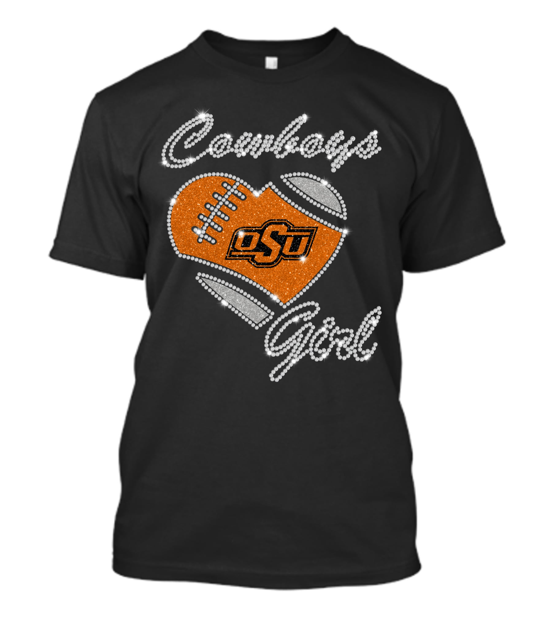Cowboys Girl Osu Oklahoma State Football Heart T-Shirt