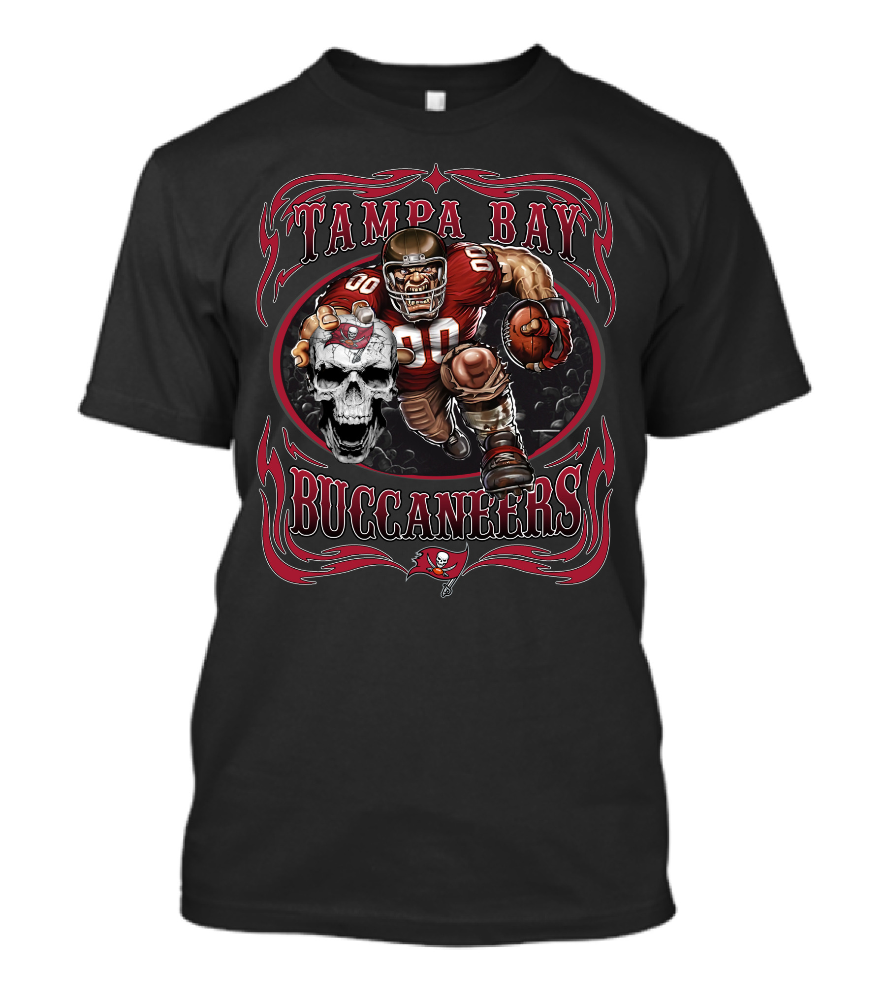 Tampa Bay Buccaneers Football Player Skull T-Shirt