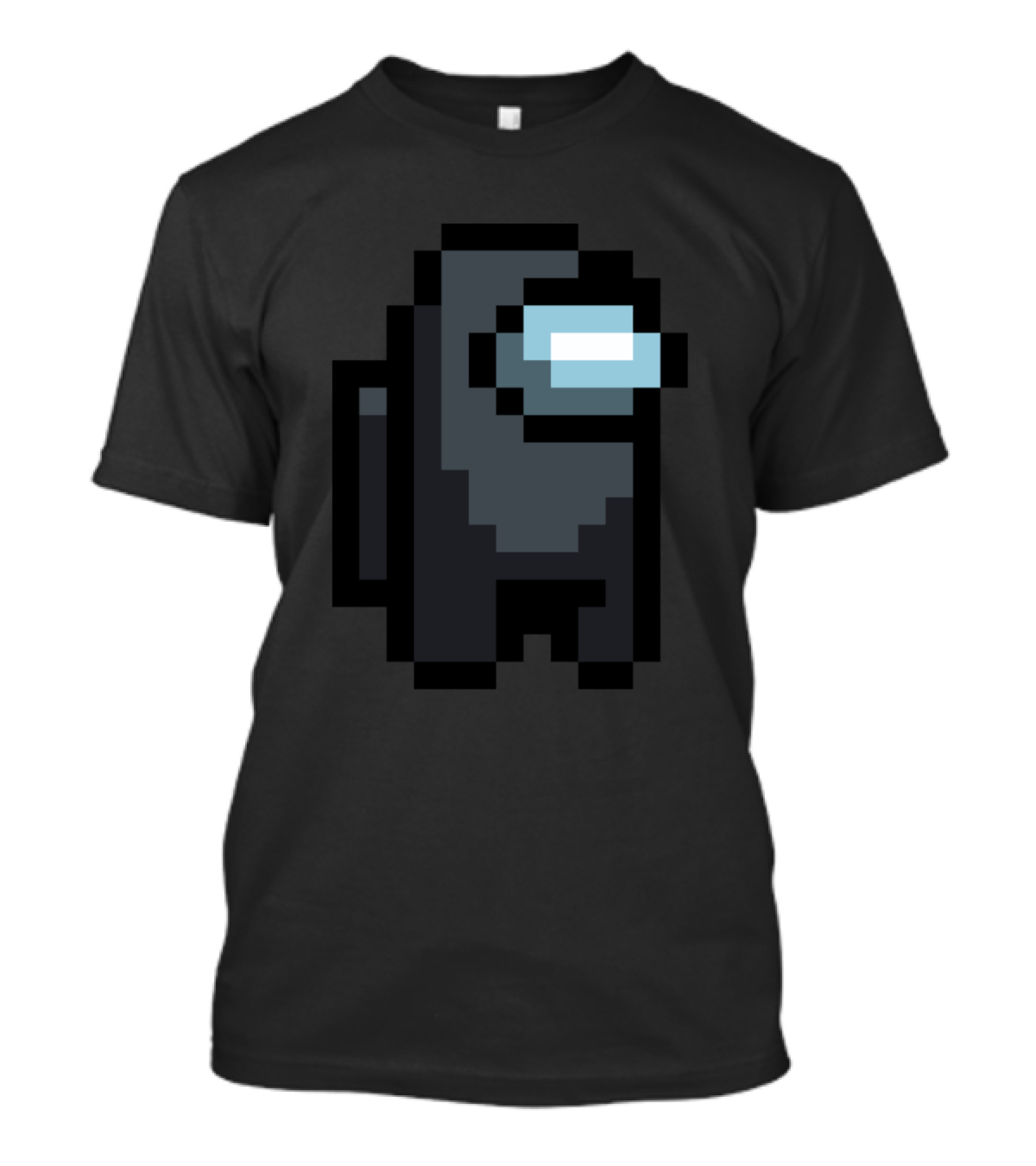 Among Us Crewmate Pixel Art Black Character T-Shirt