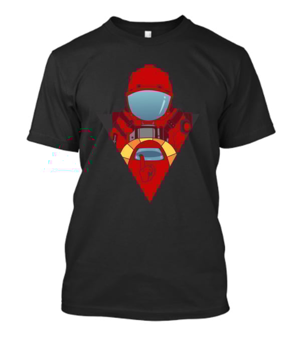 Among Us Red Impostor Crew Member Player Spaceship Silence Gesture T-Shirt