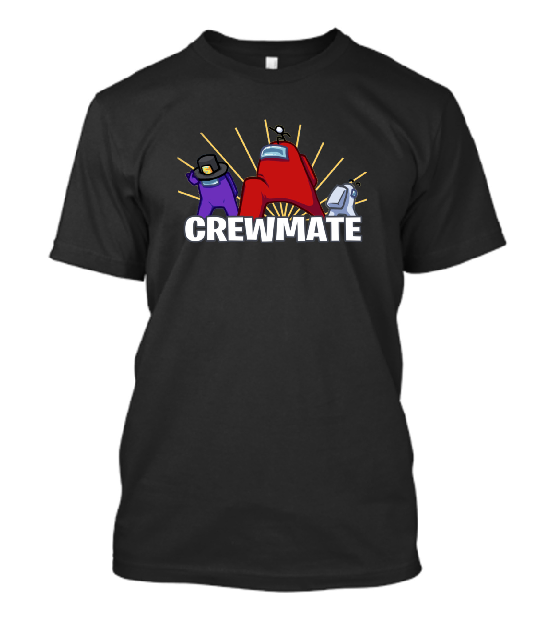 Crewmate Characters With Hats And Sunburst Among Us2uprx T-Shirt