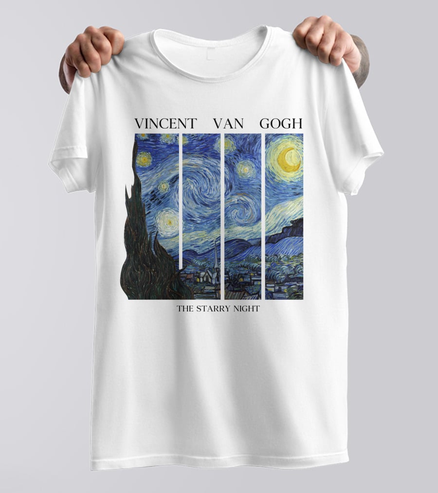 Vincent Van Gogh The Starry Night Quadrant Series T-Shirt