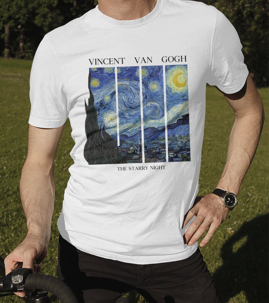 Vincent Van Gogh The Starry Night Quadrant Series T-Shirt