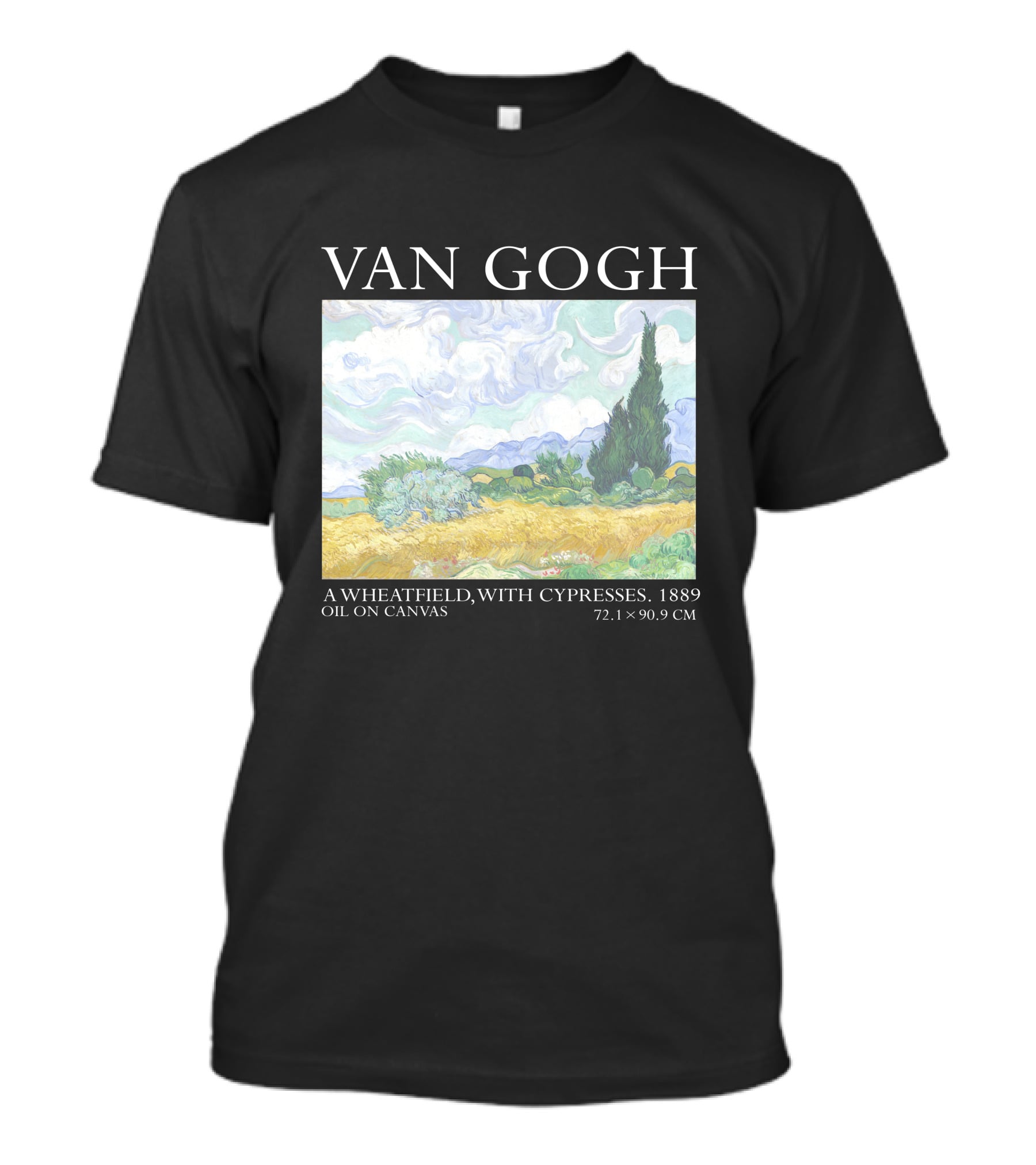 Van Gogh Wheatfield With Cypresses 1889 Oil On Canvas 72.1 X 90.9 Cm T-Shirt