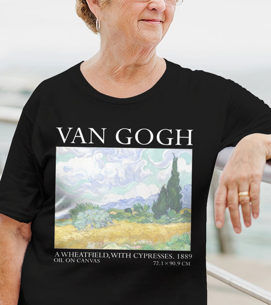 Van Gogh Wheatfield With Cypresses 1889 Oil On Canvas 72.1 X 90.9 Cm T-Shirt