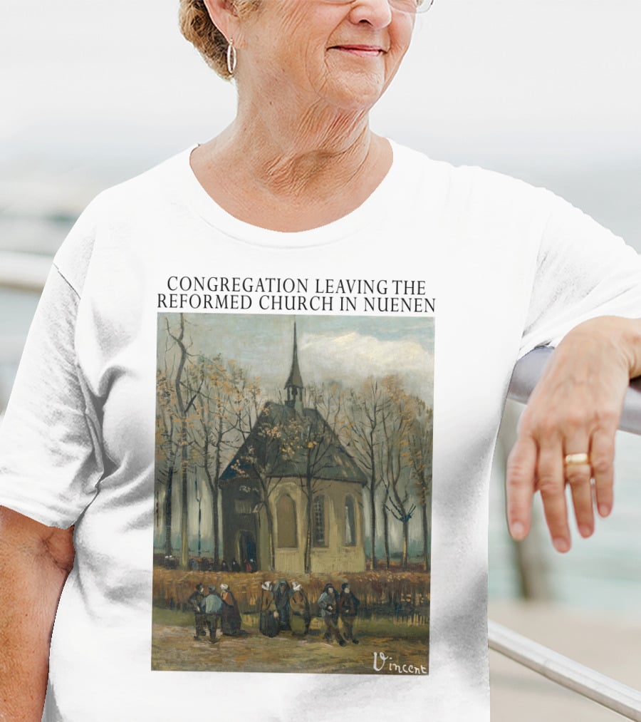 Congregation Leaving The Reformed Church In Nuenen Vincent Van Gogh Painting T-Shirt