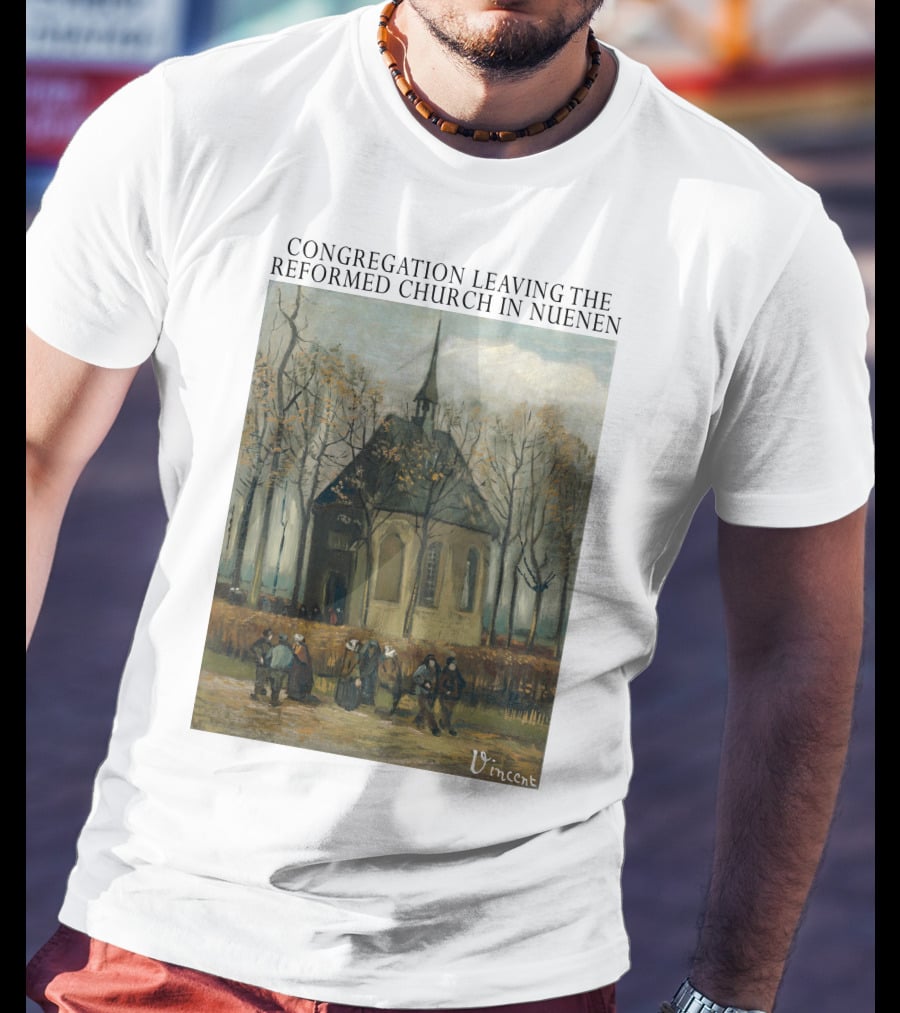 Congregation Leaving The Reformed Church In Nuenen Vincent Van Gogh Painting T-Shirt