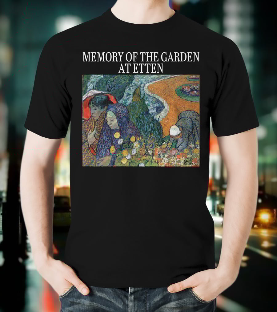 Memory Of The Garden At Etten Vincent Van Gogh Patterned Floral Scene T-Shirt