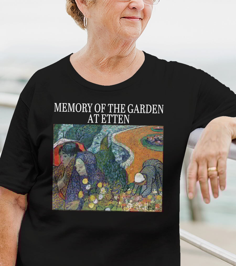 Memory Of The Garden At Etten Vincent Van Gogh Patterned Floral Scene T-Shirt