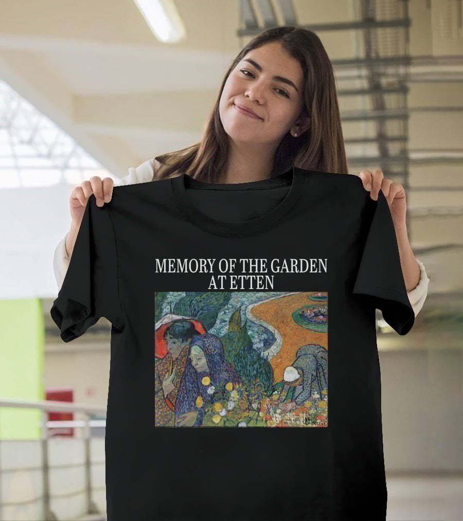 Memory Of The Garden At Etten Vincent Van Gogh Patterned Floral Scene T-Shirt