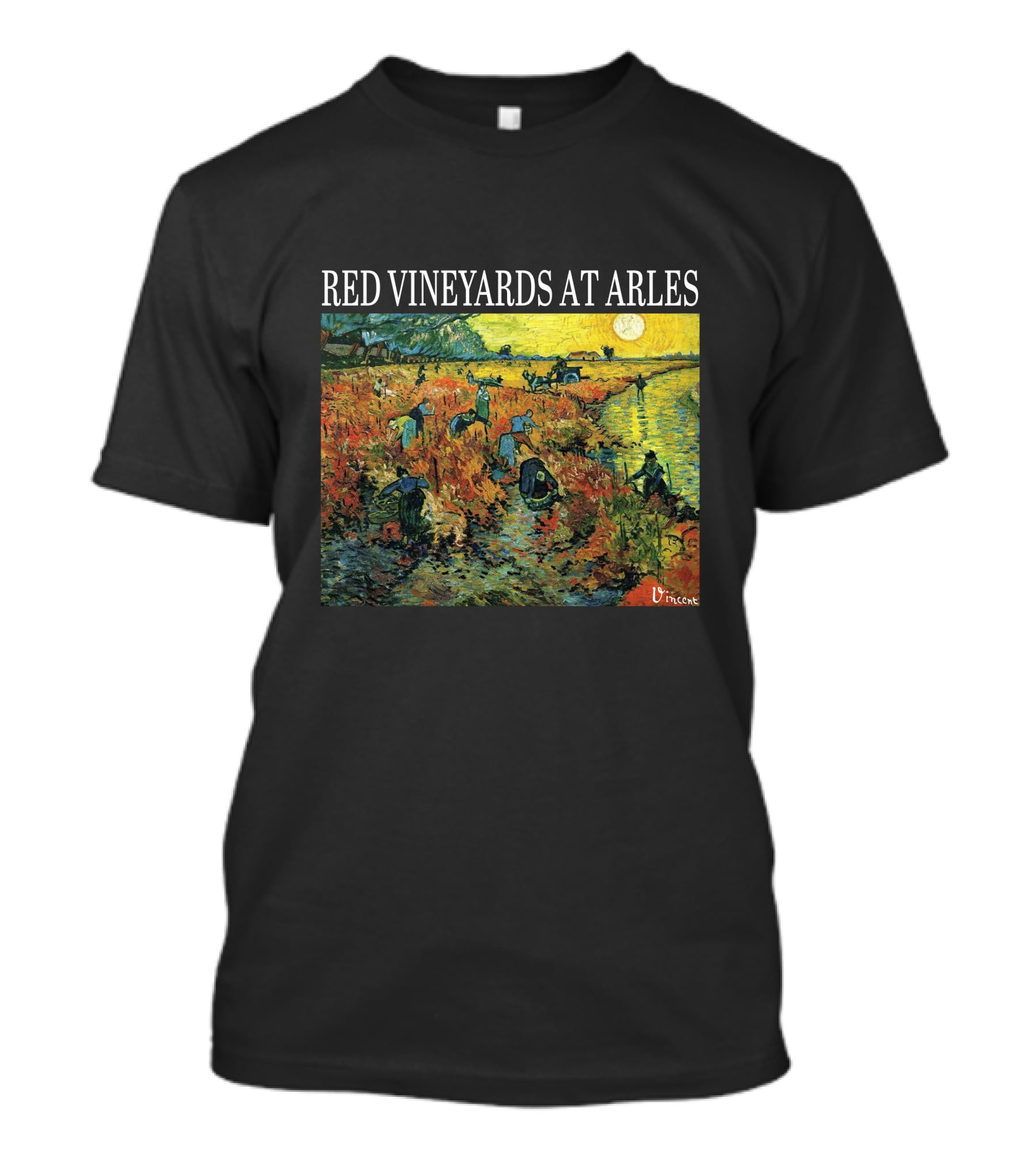 Red Vineyards At Arles Vincent Van Gogh Painting Dark T-Shirt