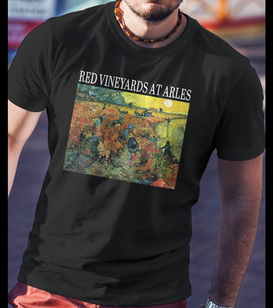Red Vineyards At Arles Vincent Van Gogh Painting Dark T-Shirt
